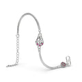 Shiv Trishul Silver Bracelet - Pink White CZ