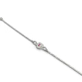 Shri Silver Chain Bracelet - Pink Stone Studded