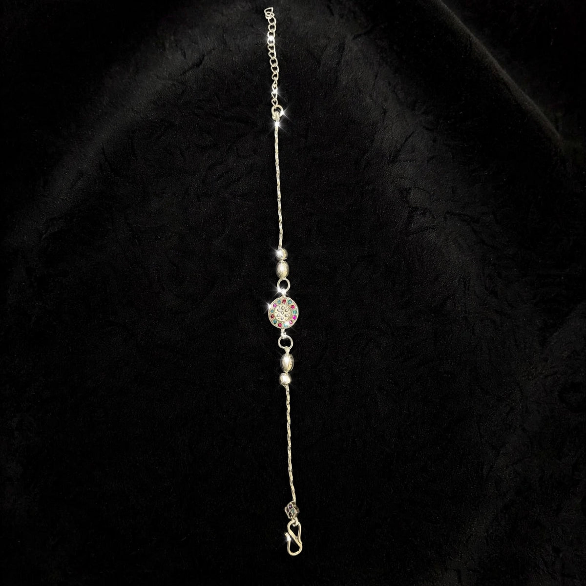 Luxury Silver Round Multicolor Bracelet - Premium CZ Stones