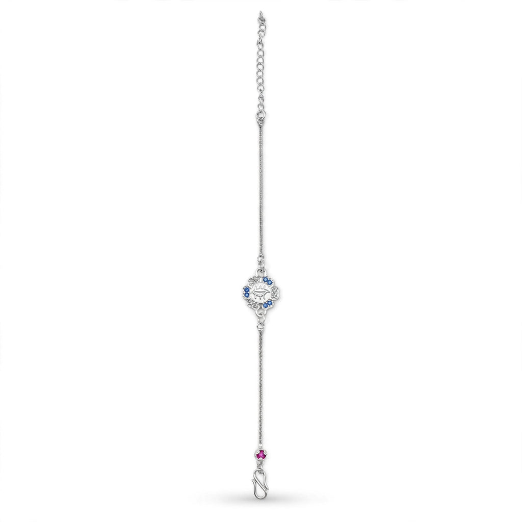 Evil Eye Shree Flower Bracelet - Blue CZ
