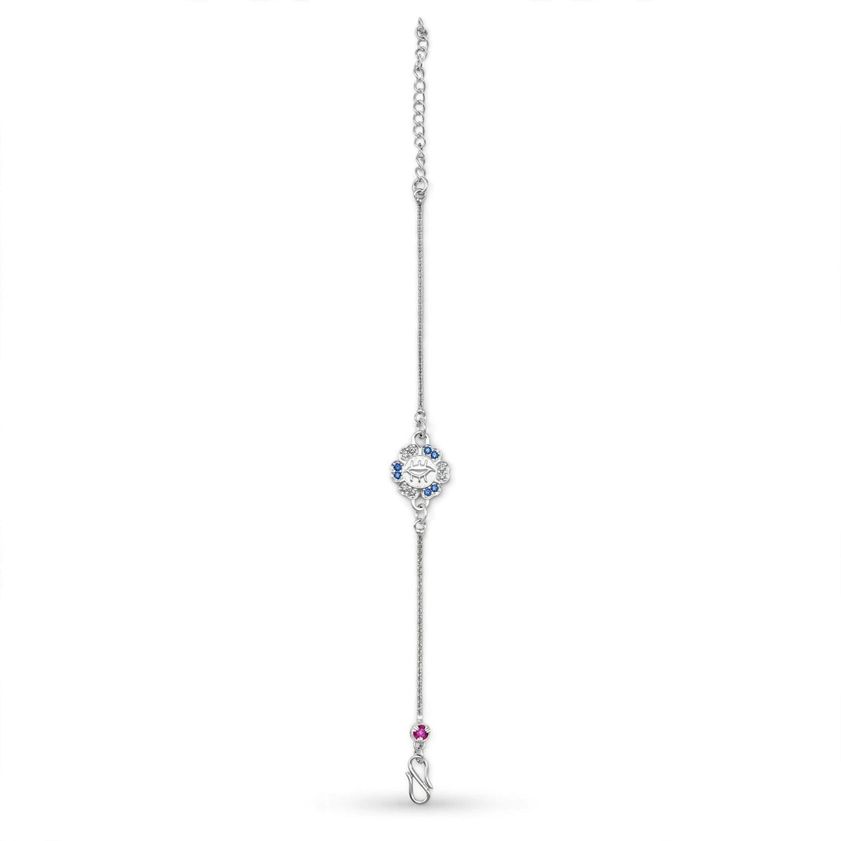 Evil Eye Shree Flower Bracelet - Blue CZ