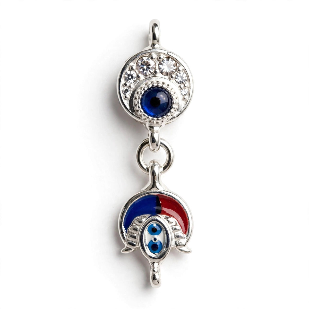 Evil Eye Silver Bracelet - Double Nazar Protection