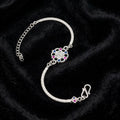 Shree Laxmi Silver Bracelet - Pink Blue CZ