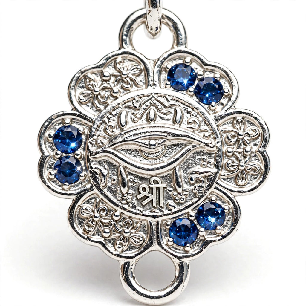 Evil Eye Shree Flower Bracelet - Blue CZ