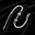 Evil Eye Silver Bracelet - Double Nazar Protection