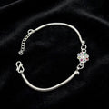 Rainbow Flower Silver Bracelet - Multicolor CZ