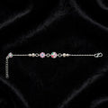 Flower Peacock Silver Bracelet - Meenakari Enamel