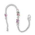 Double Bow Silver Bracelet - Rainbow CZ