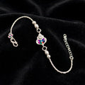 Multicolor Heart Leaf Silver Bracelet - 925 Plated