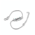 BRO Silver Bracelet - Pink Green CZ | Rakhi Special | 925 Plated