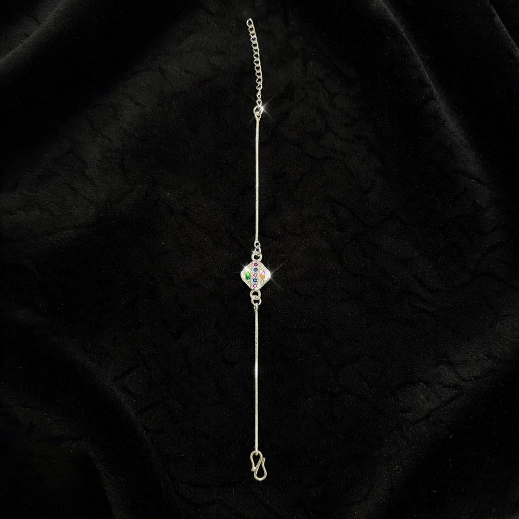 Diamond Multicolor Silver Bracelet - 925 Plated