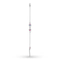 Hexagon Crown Silver Bracelet - Pink Blue CZ