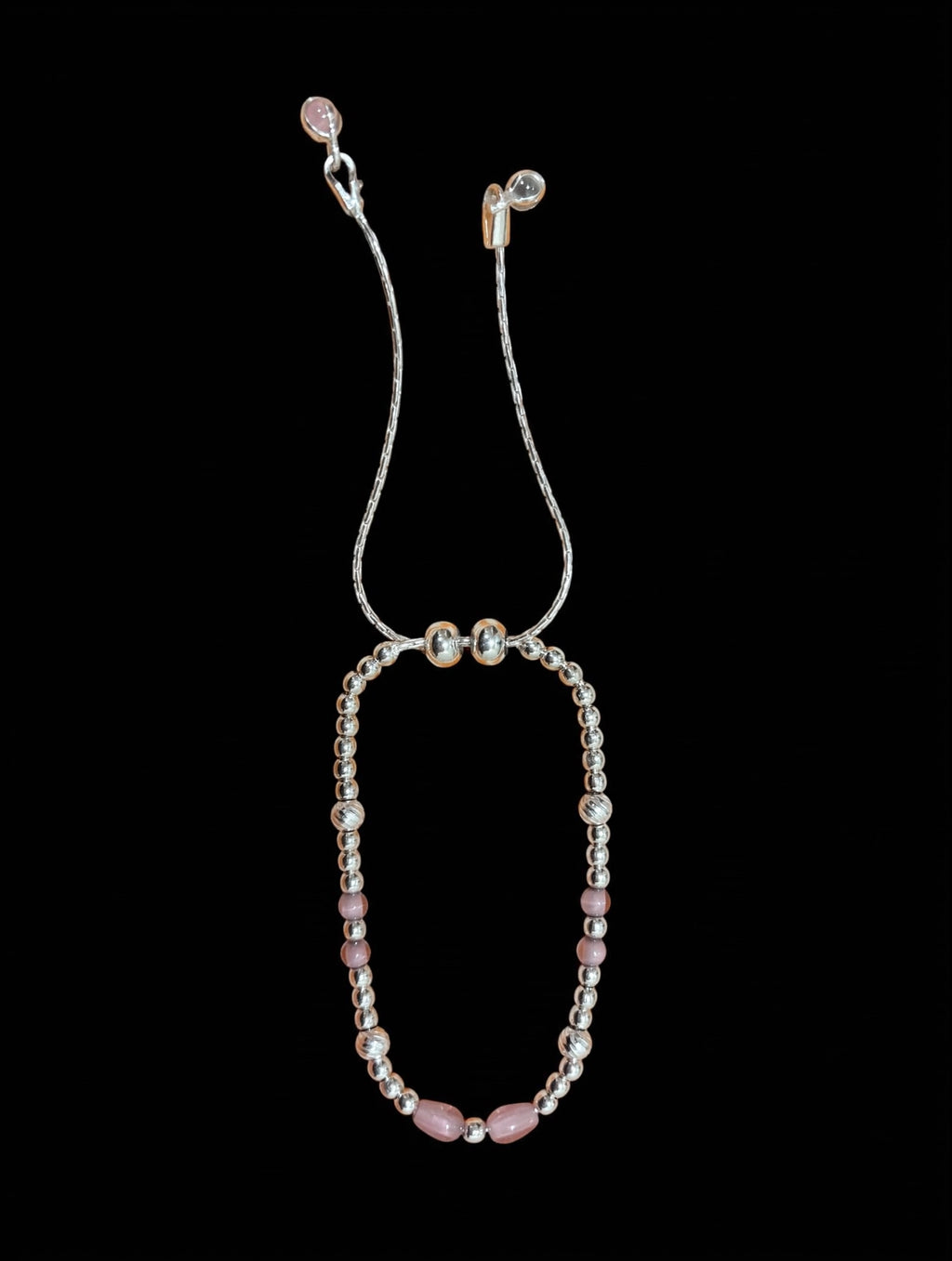 Pink Glow Beaded Payal