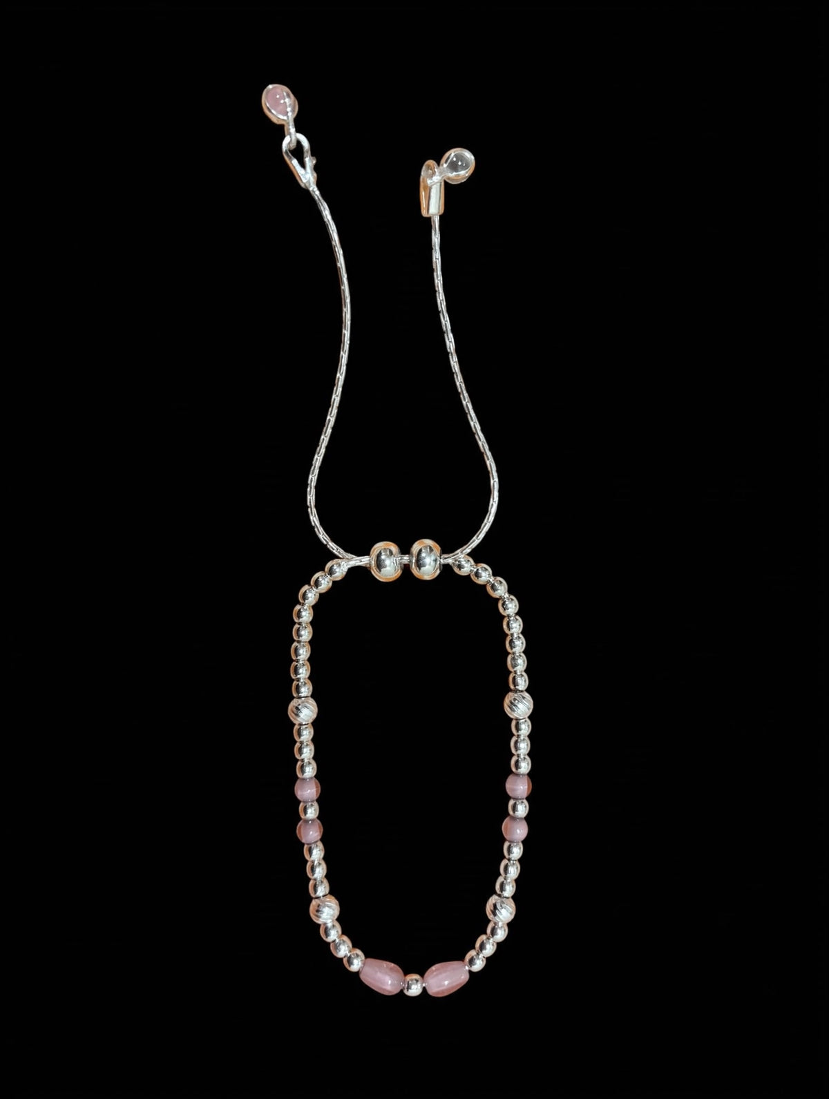 Pink Glow Beaded Payal