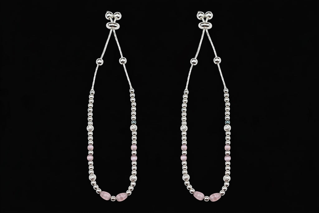 Pink Glow Beaded Payal