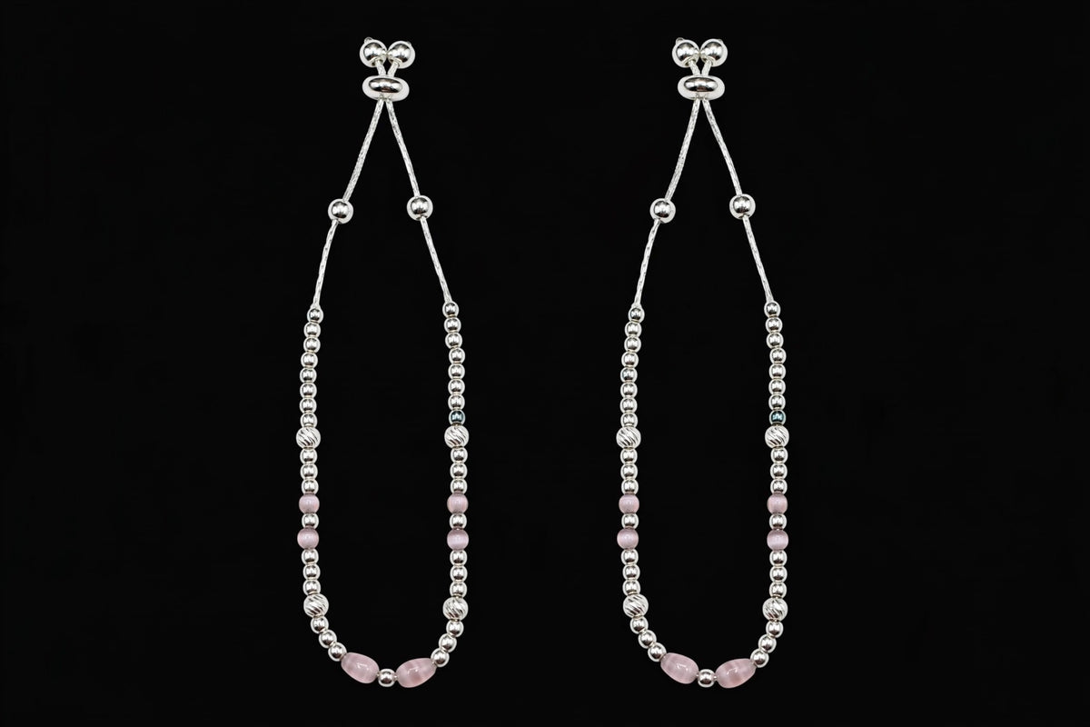 Pink Glow Beaded Payal